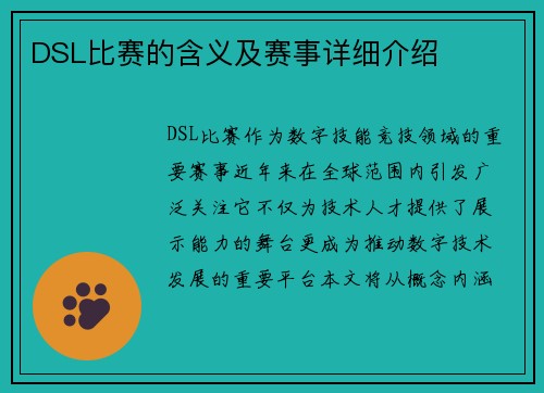 DSL比赛的含义及赛事详细介绍